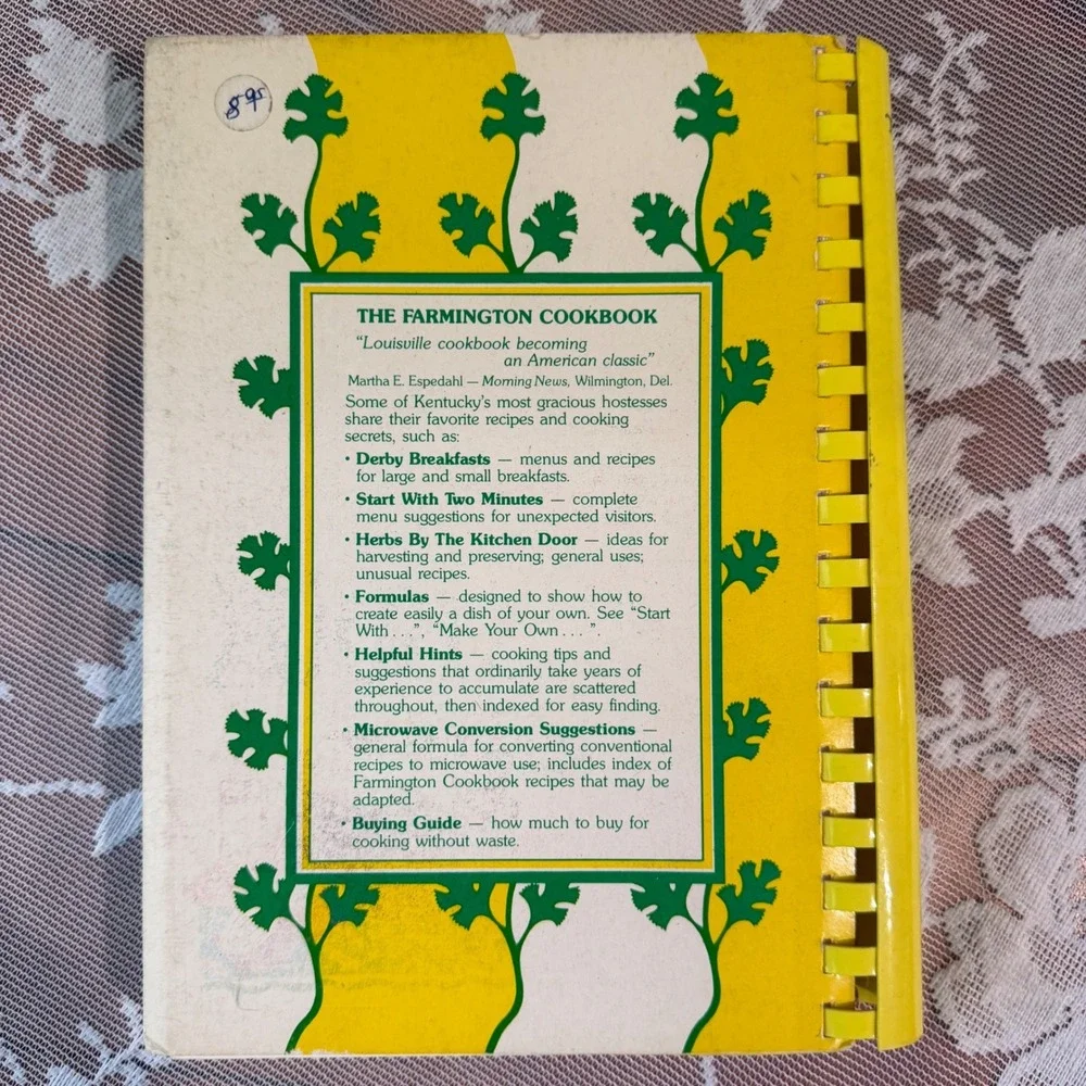 Vintage Farmington Cookbook Official Kentucky Derby Hostess Guide 1979 5th Ed